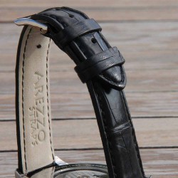 Watchstrap AREZZO SQUARE CROCODILE black 20mm