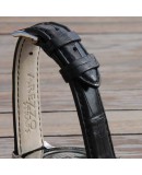 Watchstrap AREZZO SQUARE CROCODILE black 20mm