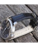 Bracelet montre SQUARE CROCODILE noir 20mm