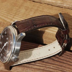 Bracelet montre SQUARE CROCODILE marron 20mm