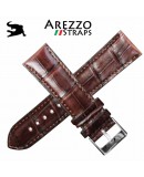 Bracelet montre SQUARE CROCODILE marron 22mm