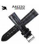 Bracelet montre SQUARE CROCODILE noir 22mm