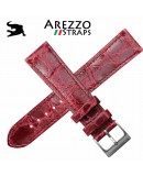 Bracelet CROCODILE Classico AREZZO bordeaux 18mm