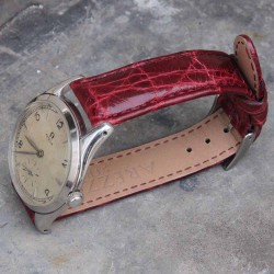 Bracelet CROCODILE Classico AREZZO bordeaux 18mm
