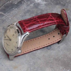 Watchstrap AREZZO Crocodile CLASSICO bordeaux 18mm