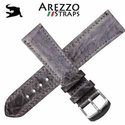 Bracelet CROCODILE Classico AREZZO gris 18mm