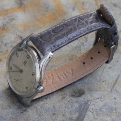 Watchstrap AREZZO Crocodile CLASSICO grey 18mm