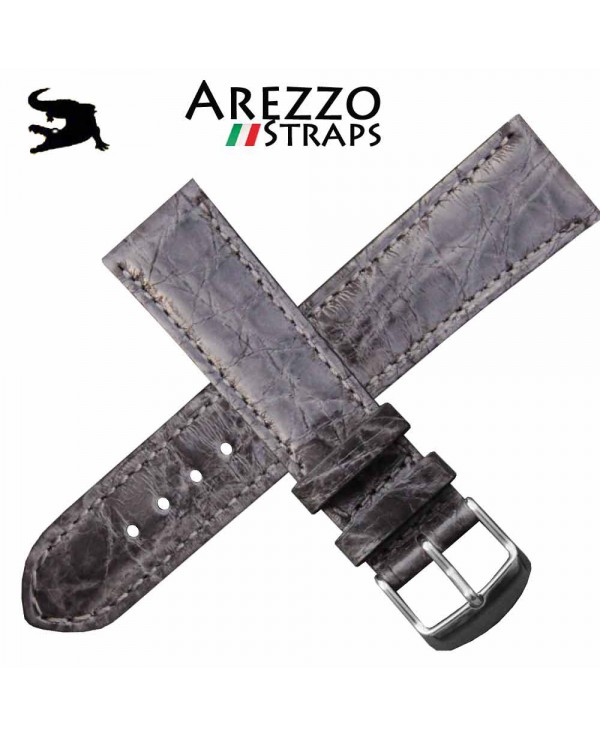 Bracelet CROCODILE Classico AREZZO gris 20mm