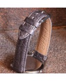 Watchstrap AREZZO Crocodile CLASSICO grey 20mm