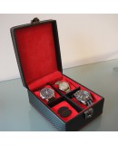 Boite à montres 4 montres Carbon Noir intérieur Rouge Friedrich