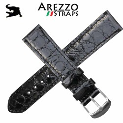 Bracelet CROCODILE Classico AREZZO noir 18mm