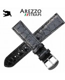 Watchstrap AREZZO Crocodile CLASSICO black 18mm