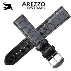 Watchstrap AREZZO Crocodile CLASSICO black 20mm