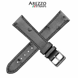 Watchstrap BIRDY OSTRICH grey 18mm