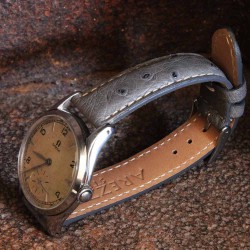 Watchstrap BIRDY OSTRICH grey 18mm