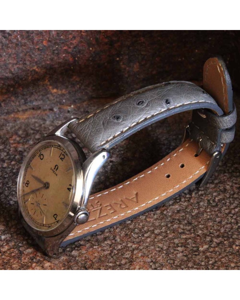 Watchstrap BIRDY OSTRICH grey 20mm