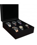 Coffret 6 montres Laque noire mate Geneva