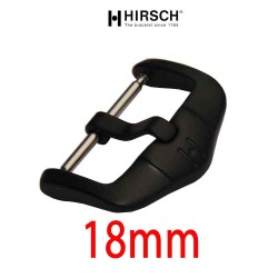 Buckle Hirsch 18mm black PVD stainless steel