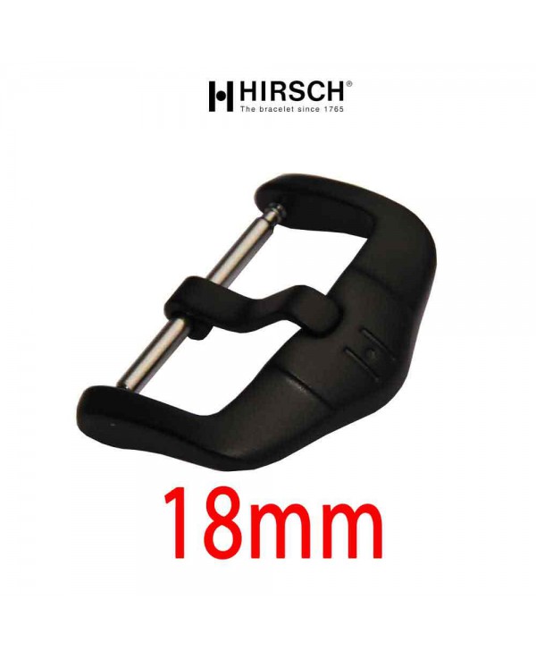 Buckle Hirsch 18mm black PVD stainless steel