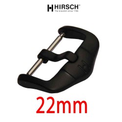 Buckle Hirsch 22mm black PVD stainless steel