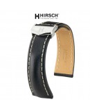 Bracelet Hirsch NAVIGATOR 22mm avec boucle deployante noir