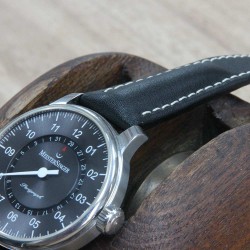 Watchstrap Hirsch NAVIGATOR 20mm black with deployment buckle