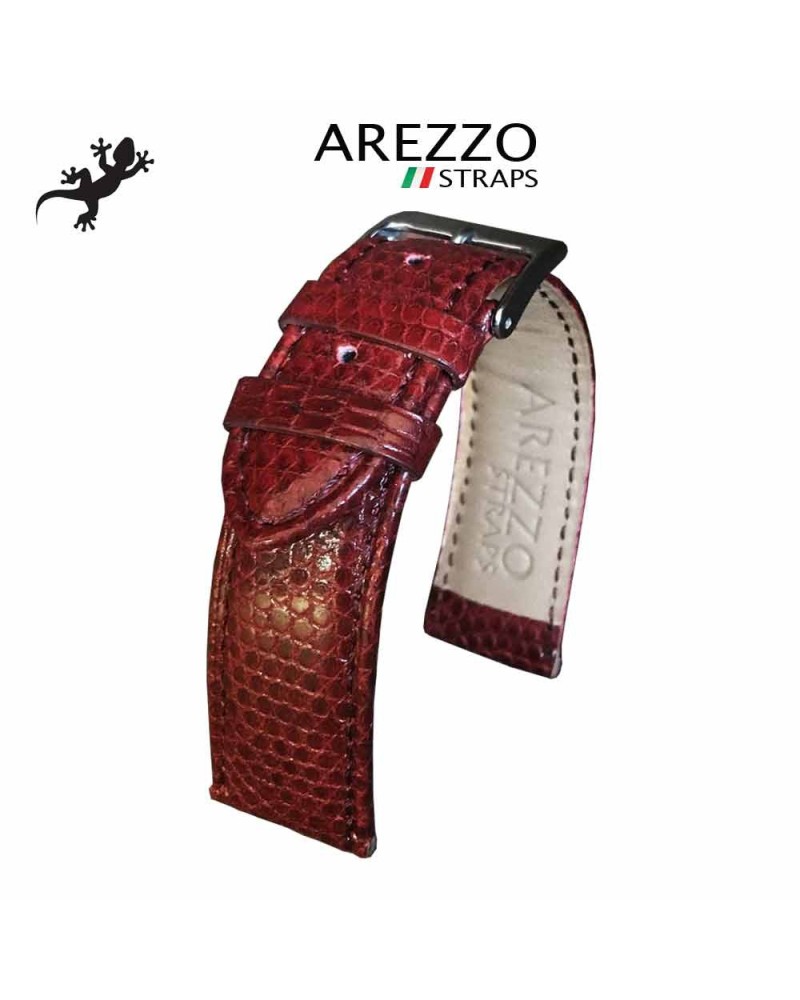 Watchstrap AREZZO KOMODO lizard bordeaux 20mm