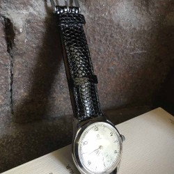 Watchstrap AREZZO KOMODO lizard black 18mm