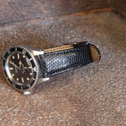 Watchstrap AREZZO KOMODO lizard black 20mm