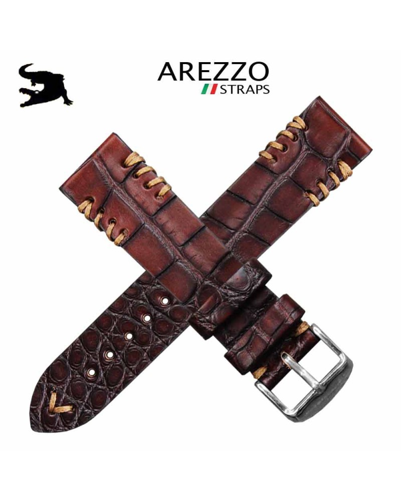 Arezzo DARKGATOR Crazy 20mm Alligator Brown