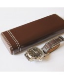 Watch slip-case dark brown leather for one watch Watch slip-case dark brown leather for one watch