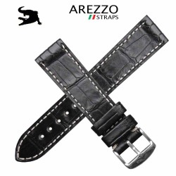 Arezzo DARK-CROCO 20mm crocodile NOIR