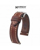 Watchstrap Hirsch Liberty dark brown 22mm white stiches