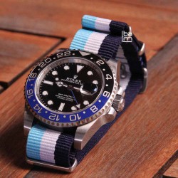 Bracelet NATO 20mm bleu blanc ciel