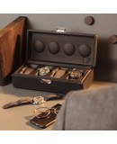 Coffret 4 Montres - Scatola 4B OSXL Oversize cuir chocolat graine