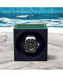 Remontoir Swiss Kubik - Vert Rolex Cuir avec vitre