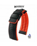 Watchstrap Hirsch AYRTON orange 20mm and Carbone Leather