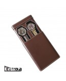 Double Watch slip-case brown leather for two watch