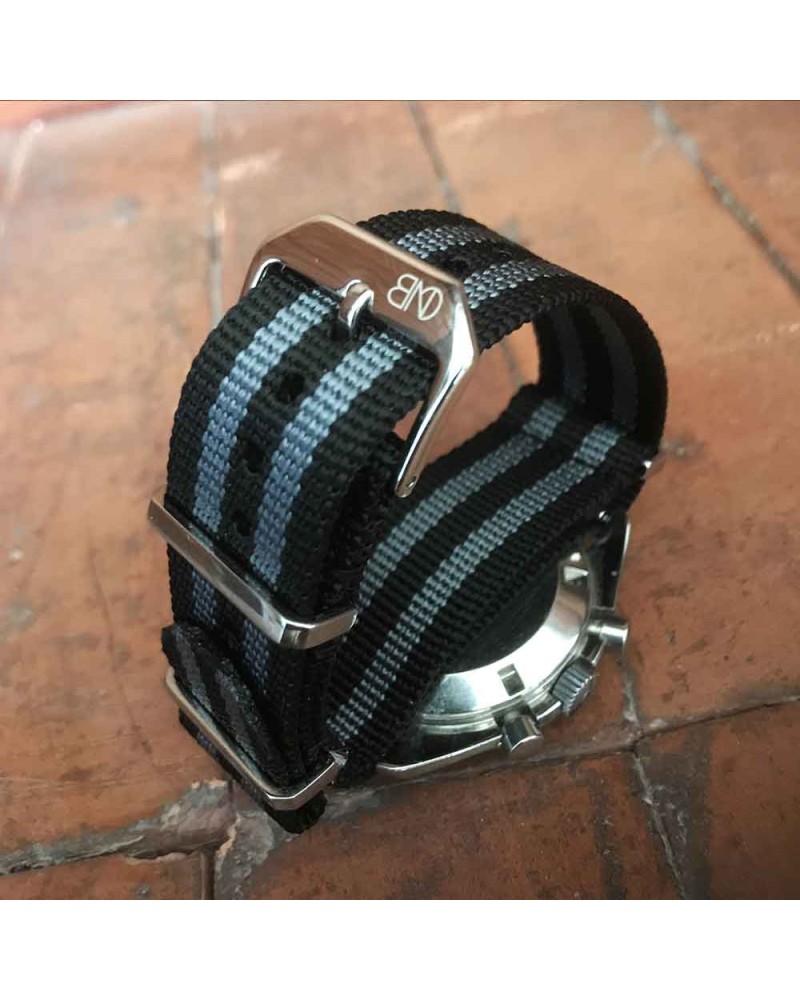 Bracelet NATO CONCEPT noir gris Omega speedmaster