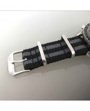 NATO Strap 20mm Black Grey OMEGA speedmaster 