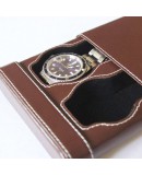Double Watch slip-case brown leather for two watch