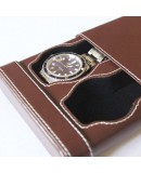 Etui en cuir marron pour 2 montres Geneva