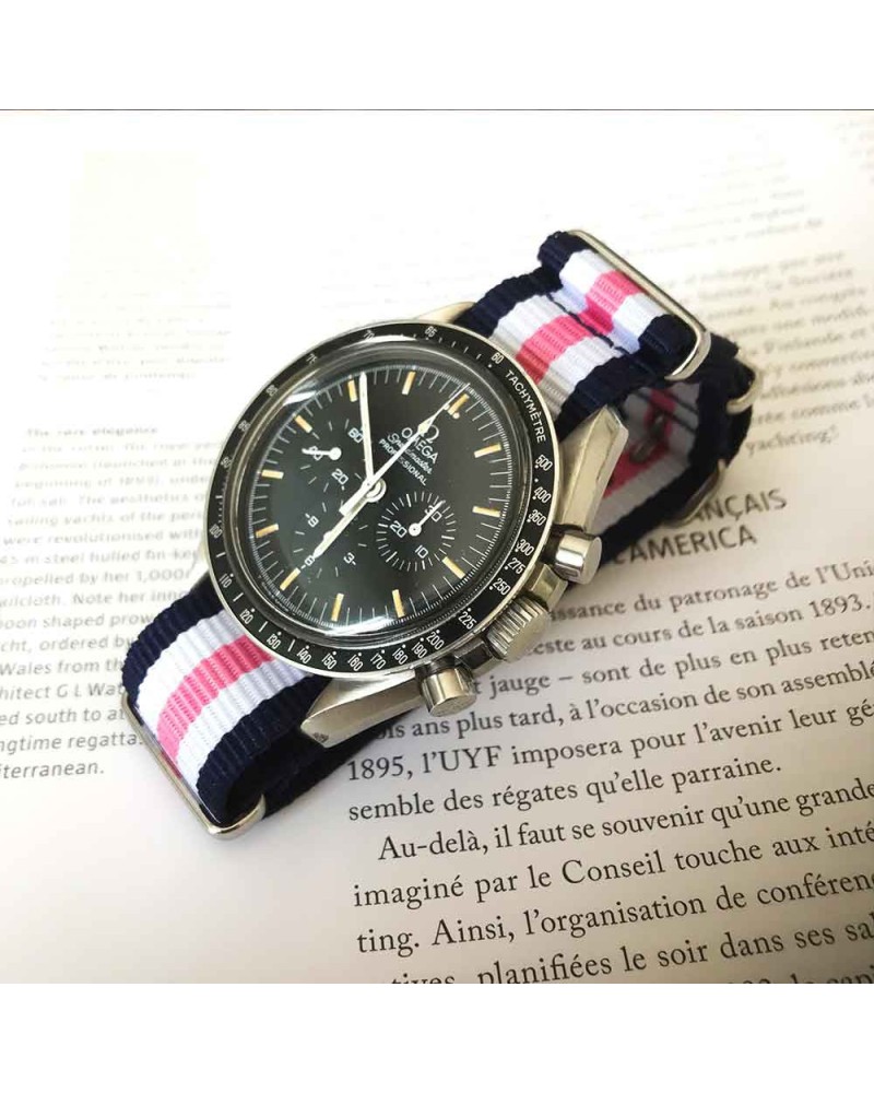 NATO Strap blue white pink 20mm