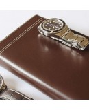 Double Watch slip-case brown leather for two watch