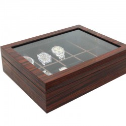 Watchbox MAKASSAR Style glasstop for 10 watches