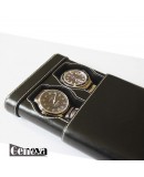 Double Watch slip-case black leather for two watch Double Watch slip-case black leather for two watch