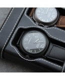 Double Watch slip-case black leather for two watch Double Watch slip-case black leather for two watch