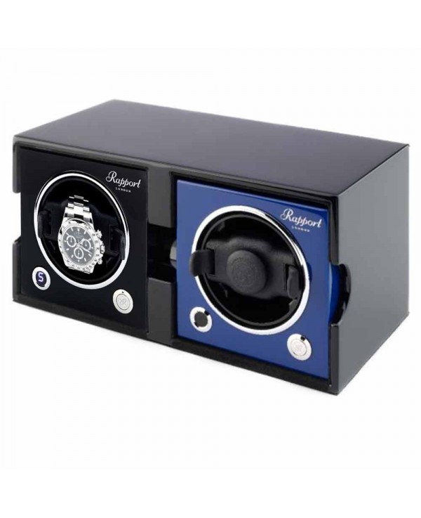 Set of 2 watchwinders MK2 Rapport London black and blue Set of 2 watchwinders MK2 Rapport London black and blue