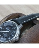 Watchstrap Hirsch NAVIGATOR 22mm black with deployment buckle