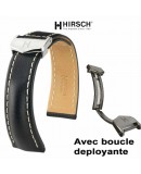 Watchstrap Hirsch NAVIGATOR 20mm black with deployment buckle Watchstrap Hirsch NAVIGATOR 20mm black with deployment buckle